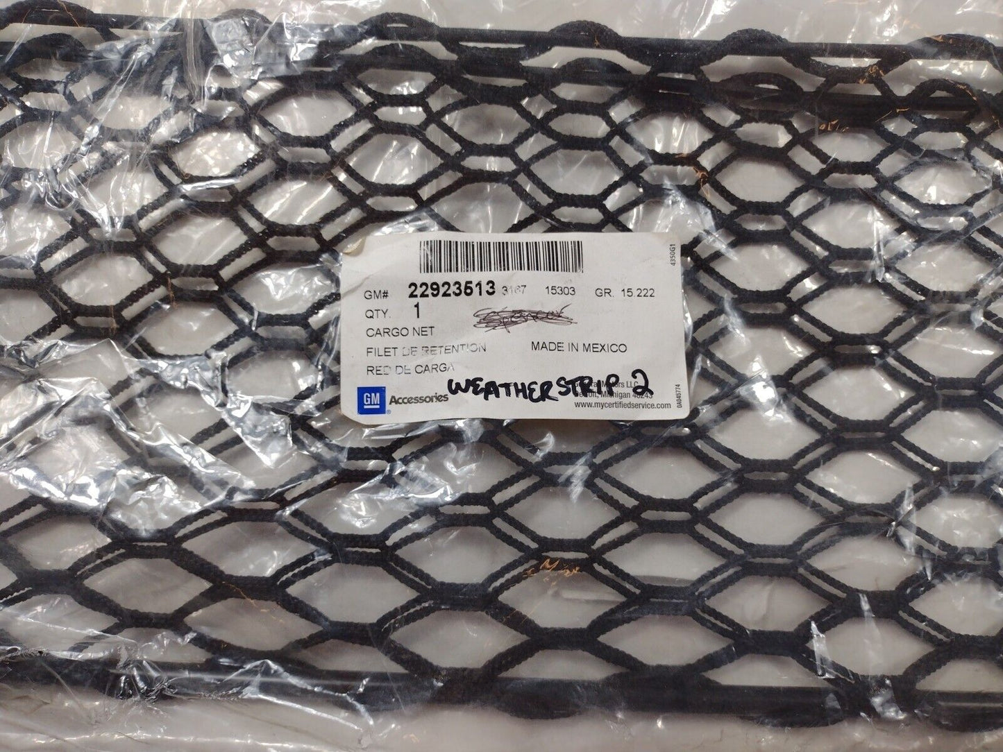 Genuine OEM GM Chevrolet Malibu Trunk Cargo Net 2013-2016 22923513