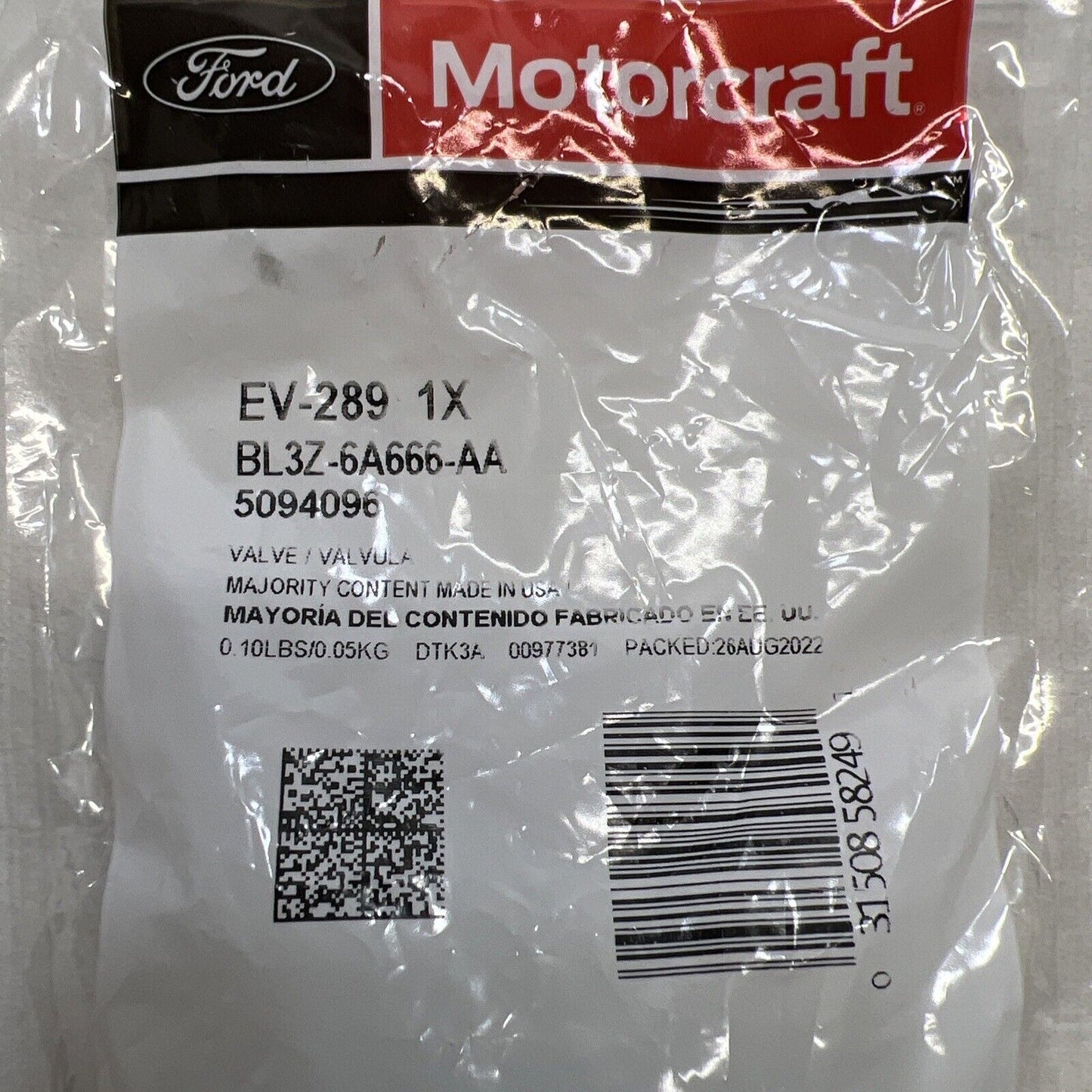 New OEM Genuine Ford Transit-150 Mustang 2011-2019 PCV Valve Motorcraft EV289