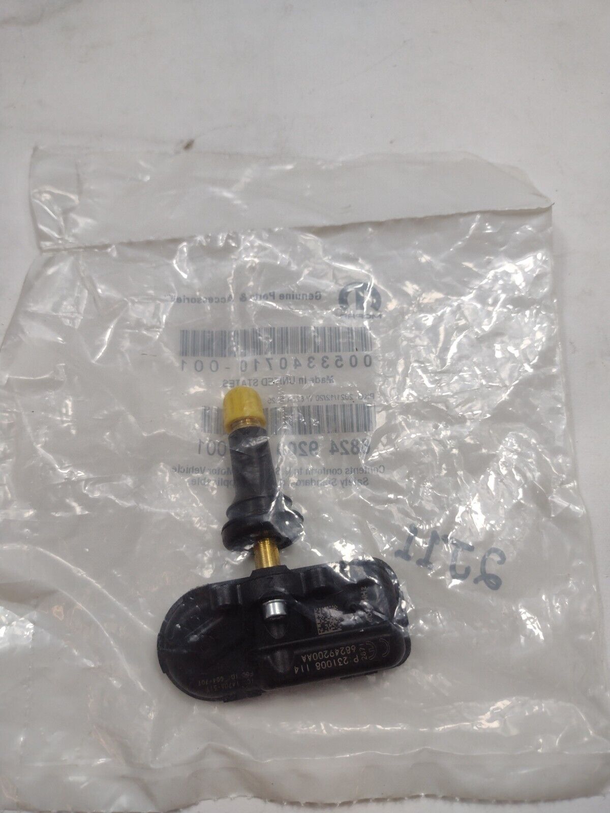 Mopar Genuine OEM TPMS Sensor Part 68249200AA