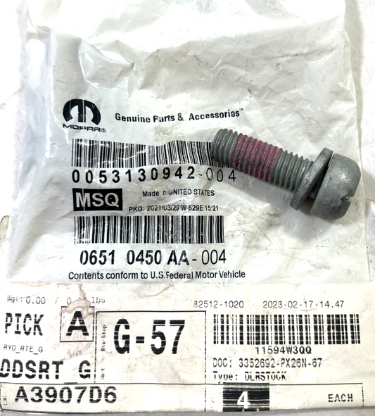 1 Single* Genuine OEM Mopar Cherokee Wheel Bearing Bolt 2014-2023 6510450AA