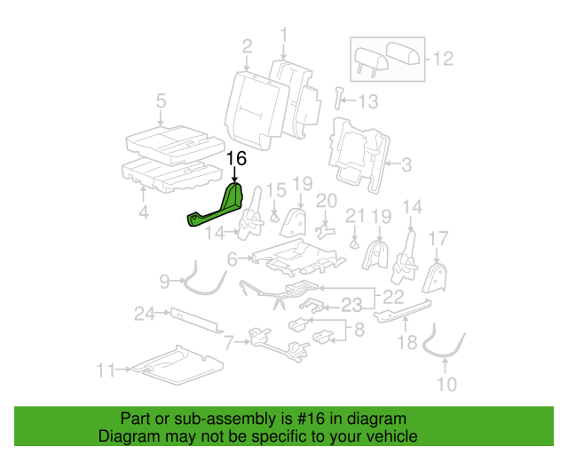 Genuine OEM GM Ebony 3rd Row Passenger Side Seat Back Latch Cover 07-14 15898407
