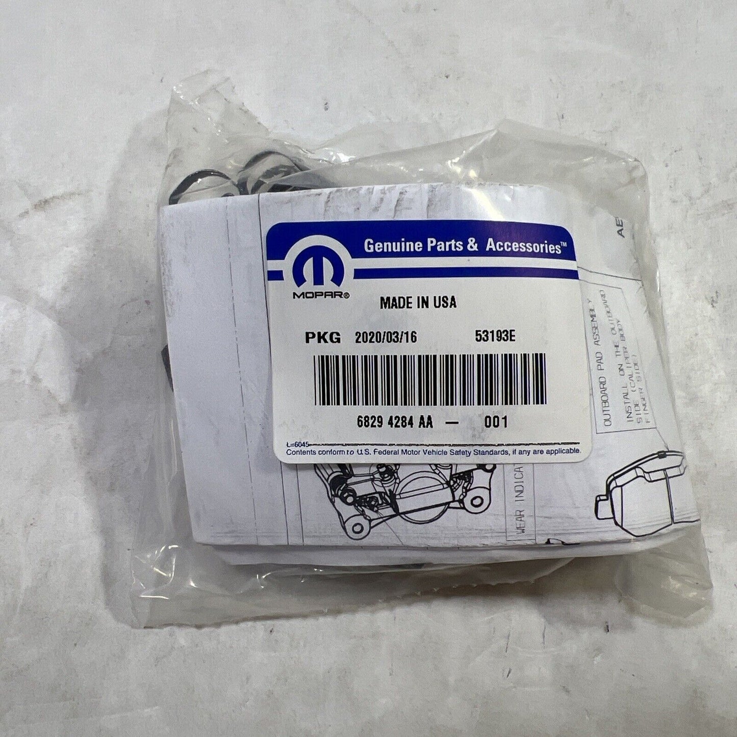 Genuine OEM Mopar Cherokee Disc Brake Hardware Kit 2013-2022 68294284AA