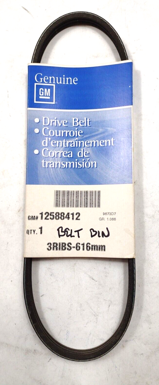 Genuine OEM GM Buick Lucerne Water Pump Serpentine Belt 1995-2011 12588412