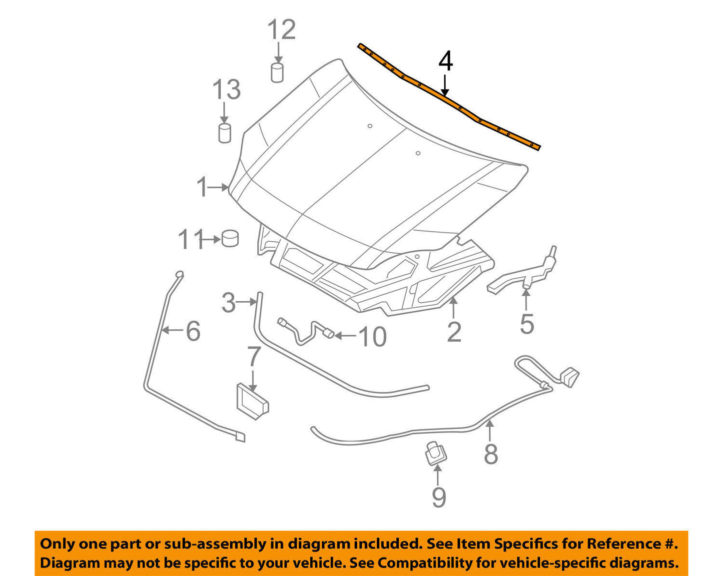 New OEM Ford Fusion Milan Hood Weatherstrip Seal 2006-2012 6E5Z16740AA