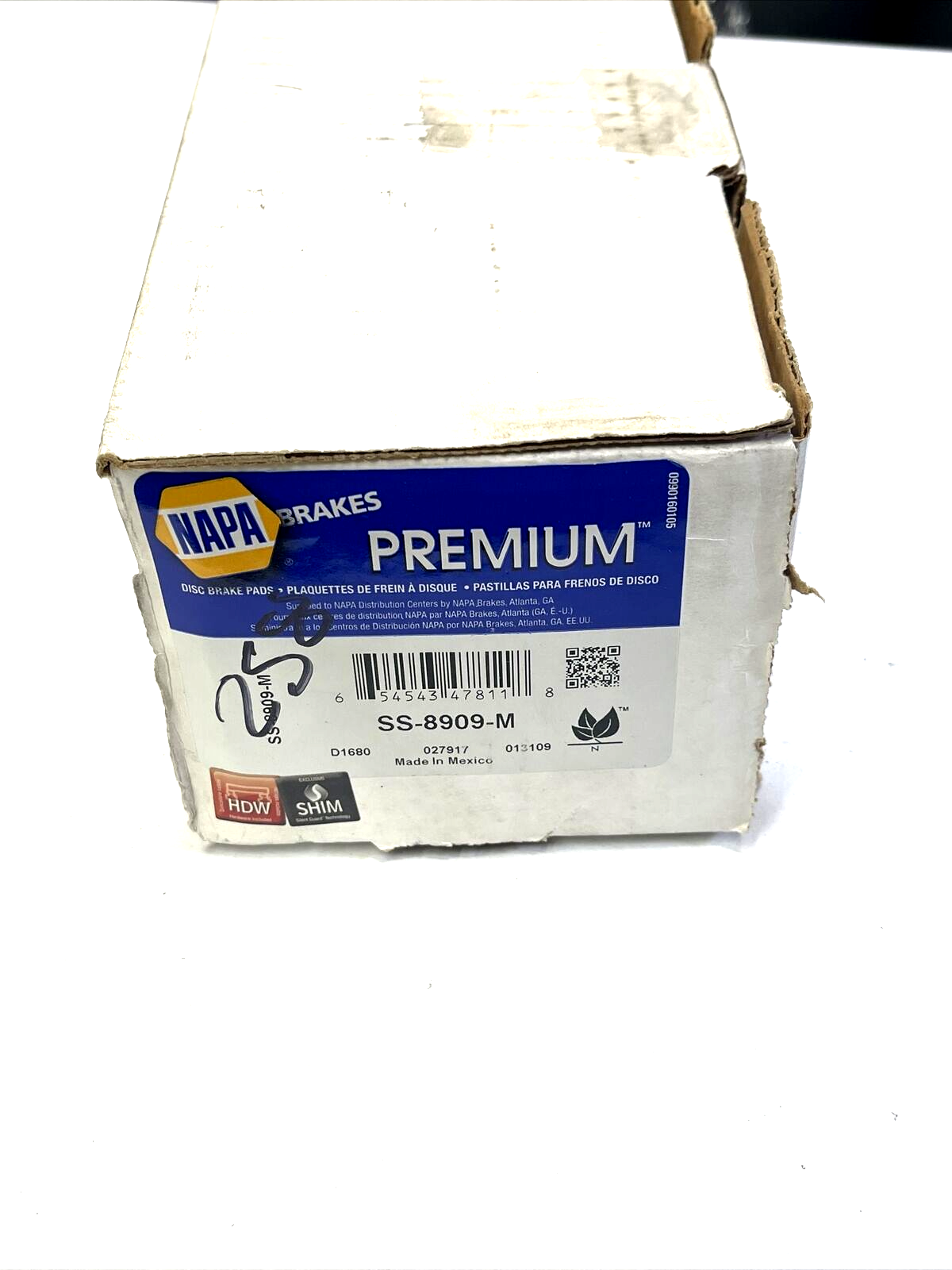 New Genuine OEM NAPA Premium Front Brake Pads Semi-Metallic SS8909M