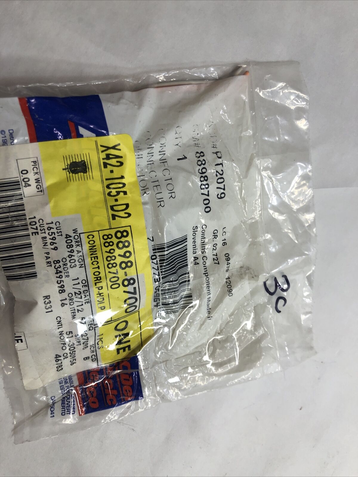 New OEM Genuine GM 2004-2007 ACDelco PT2079 Headlamp Pigtail 88988700