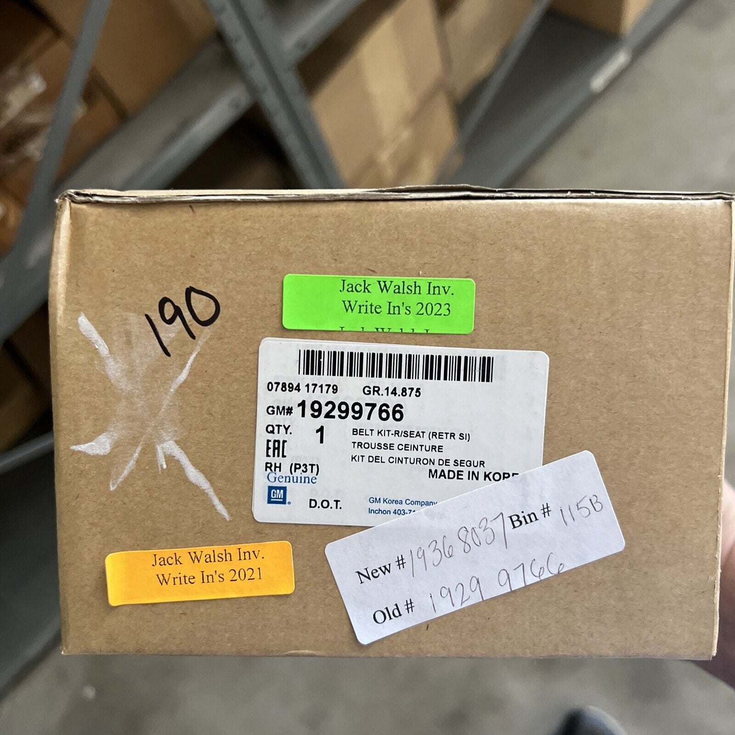 Genuine OEM GM Encore Right Passenger Side Belt Kit 2013-2018 19368037