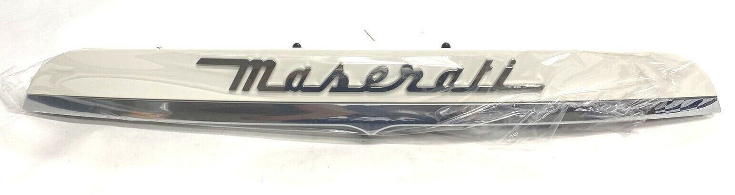 New OEM Maserati Ghibli Rear Trim Emblem Trunk Panel White 2017-2019 670126331