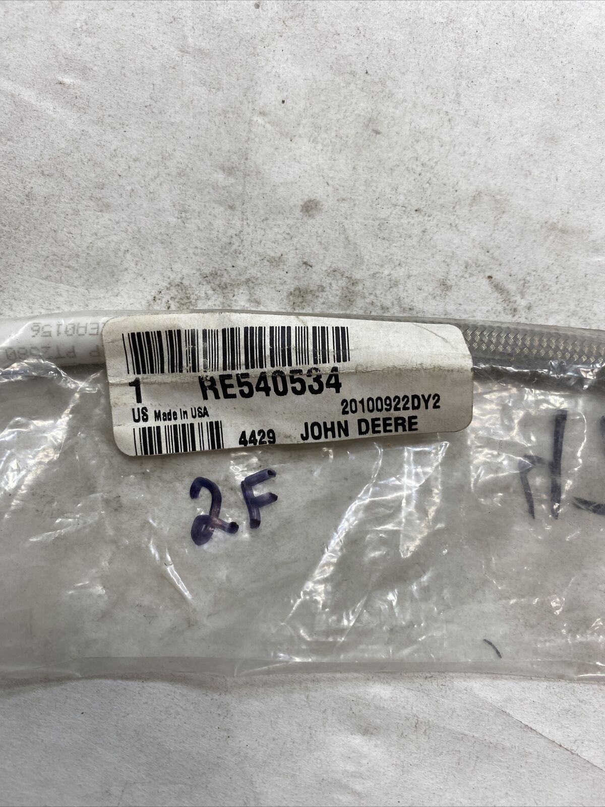 New OEM John Deere Original Equipment Hose #RE540534