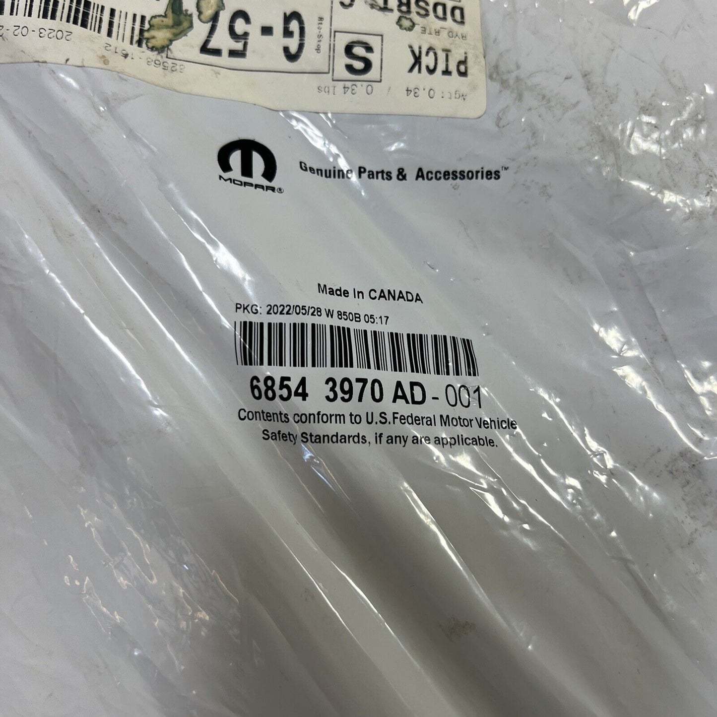 Genuine OEM Mopar Headrest Release Cable 68543970AD