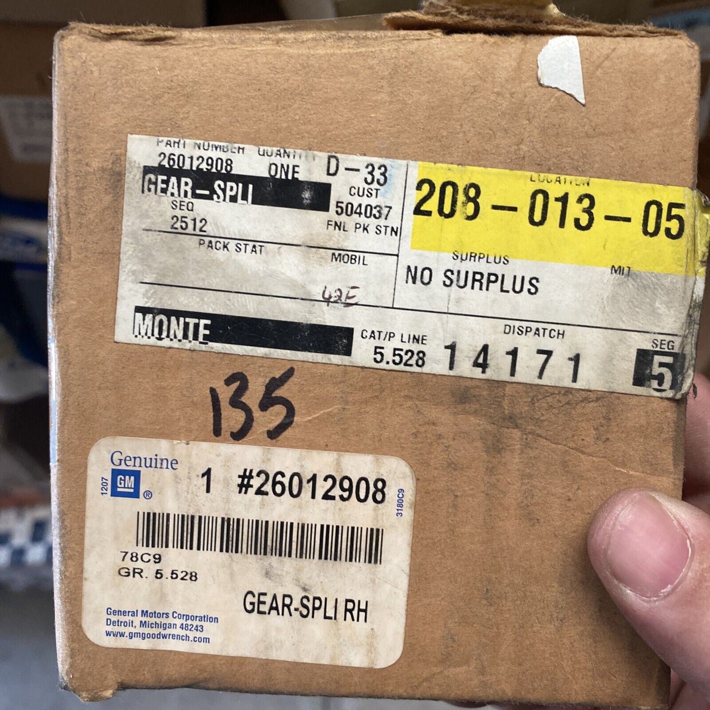 New OEM GM Chevy C2500 C3500 K2500 K3500 Pickup Gear Kit 1991-2000 26012908