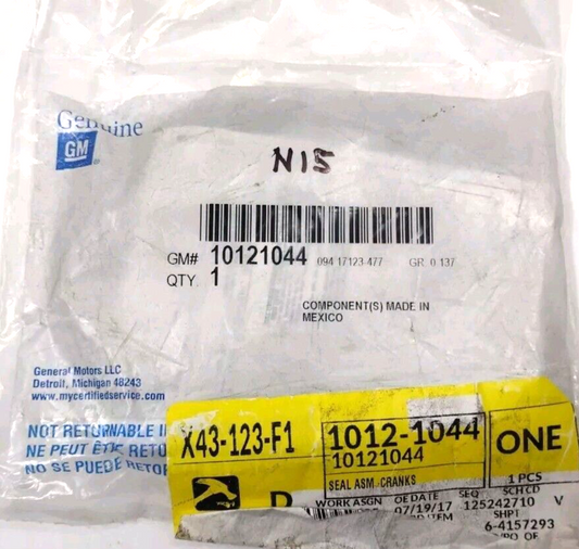 Genuine OEM GM Chevy P20 Engine Crankshaft Seal 1984-1989 10121044