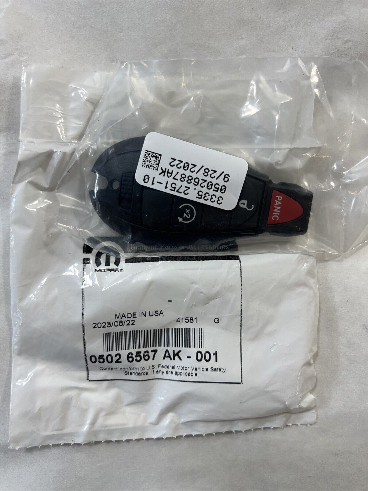 Genuine OEM Mopar Dodge Challenger Integrated Key Fob Transmitter Kit 5026567AK