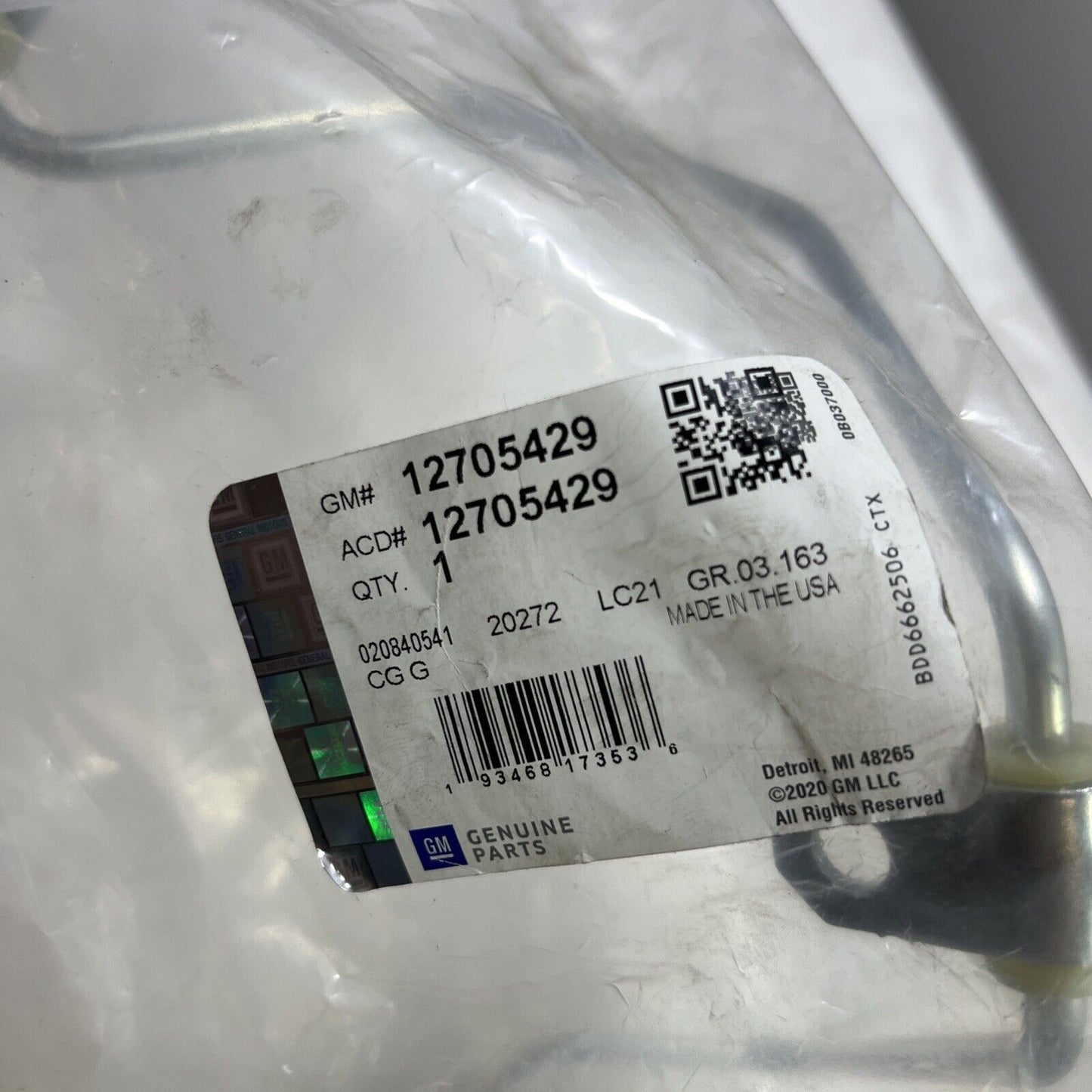 Genuine OEM GM Fuel Pipe 12705429