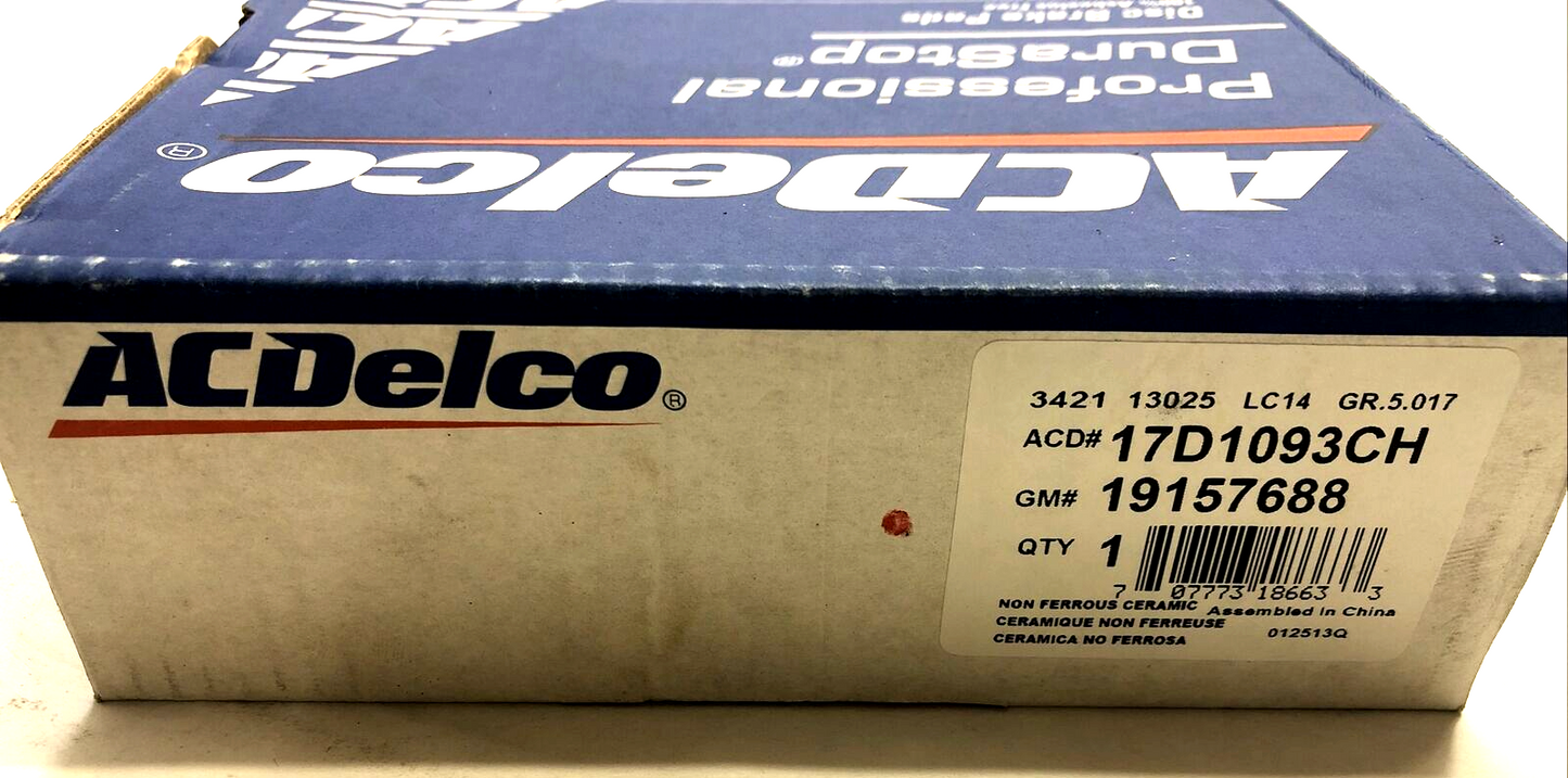 New OEM Genuine GM ACDelco 17D1093CH Rear Disc Brake Pad Set 19157688