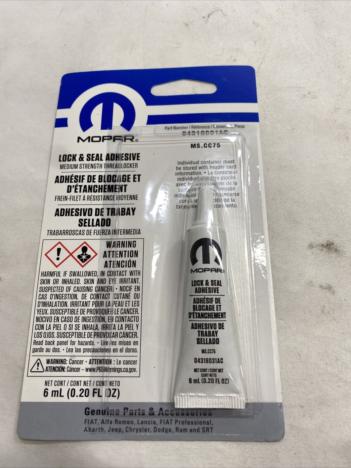 New OEM Genuine Mopar Thread Locker medium Adhesive Grease 04318031AC