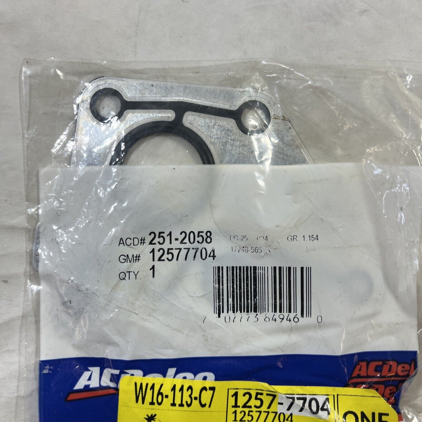 Genuine OEM GM ACDelco Chevrolet Coolant Crossover Pipe Gasket 2512058 12577704