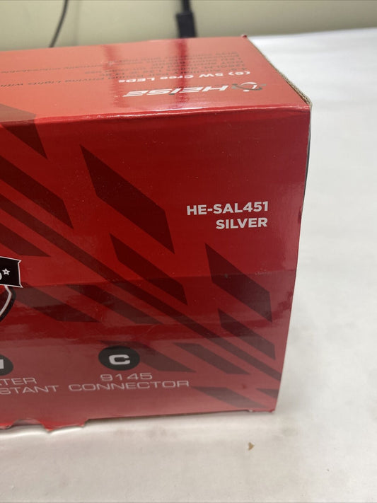 Heise HE-SAL451 60w Motorcycle 4.5 Inch AUX Pair Silver Front 6-led Headlights