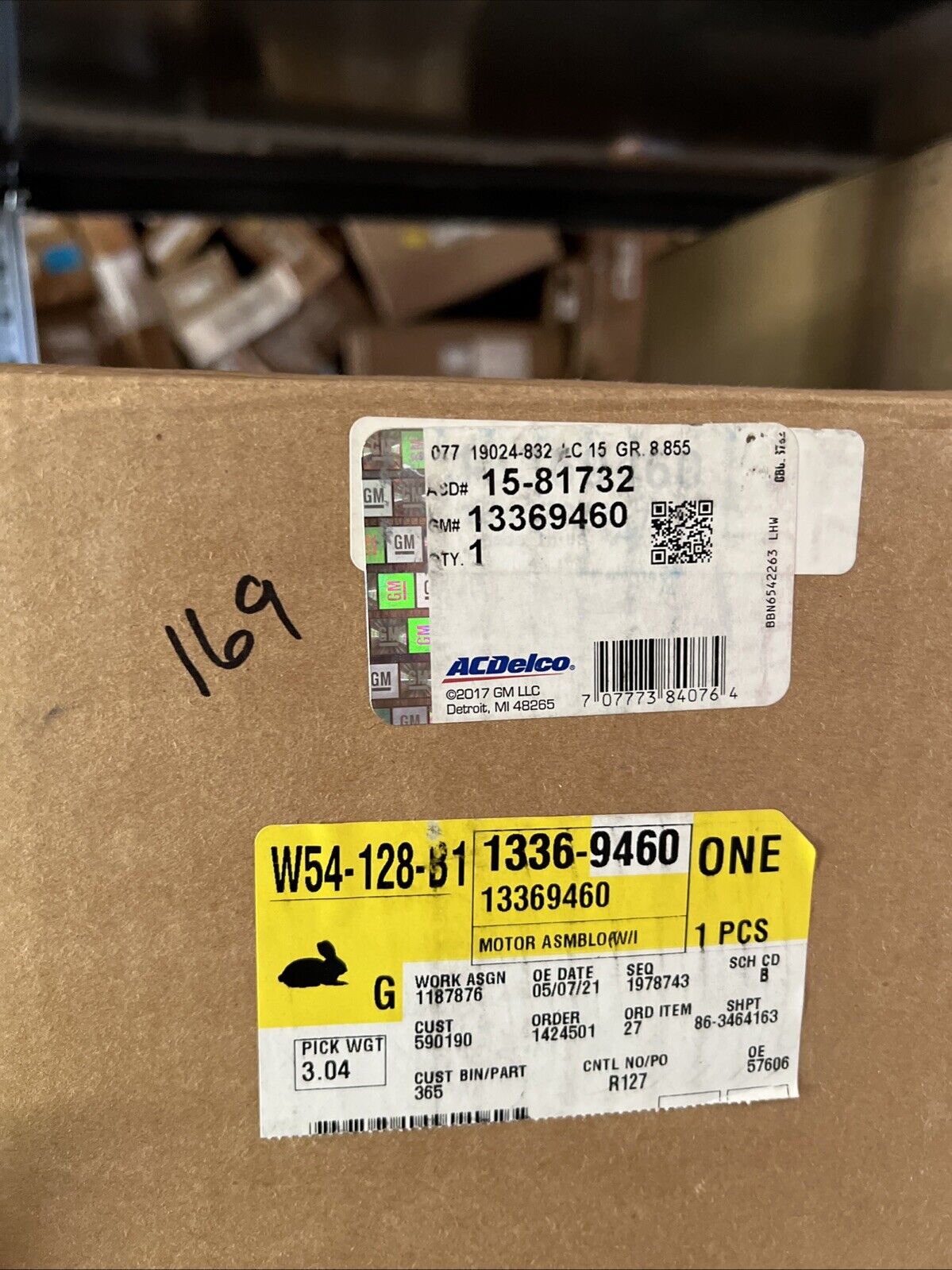 Genuine OEM Mopar ACDelco HVAC Heater Blower Motor w/ Fan Cage 1581732 13369460