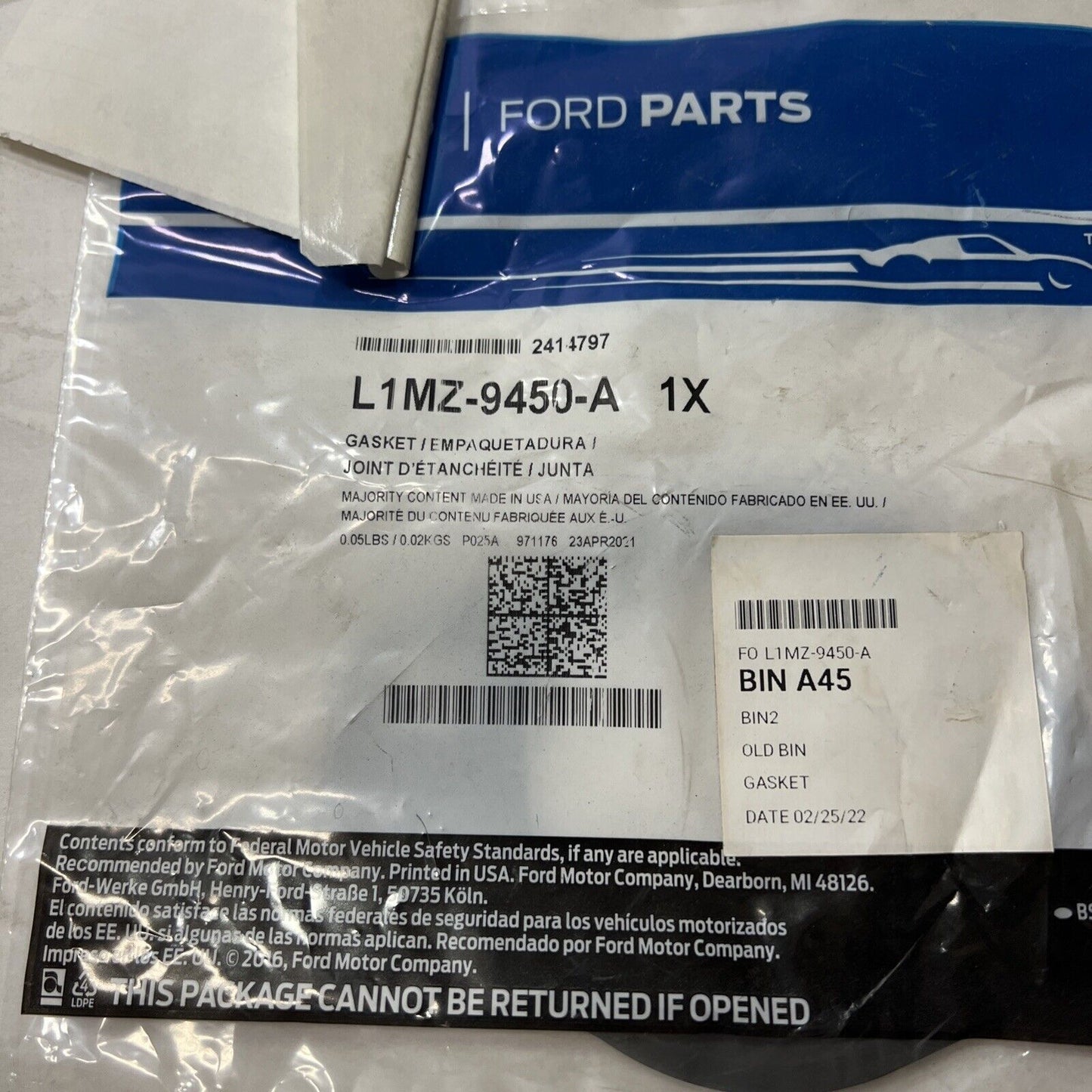 New OEM Genuine Ford Explorer 2020-2023 Converter & Pipe Gasket l1MZ9450A