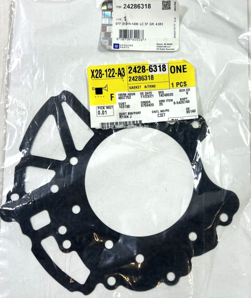 Genuine OEM GM Automatic Transmission Front Support Cover Gasket 24286318