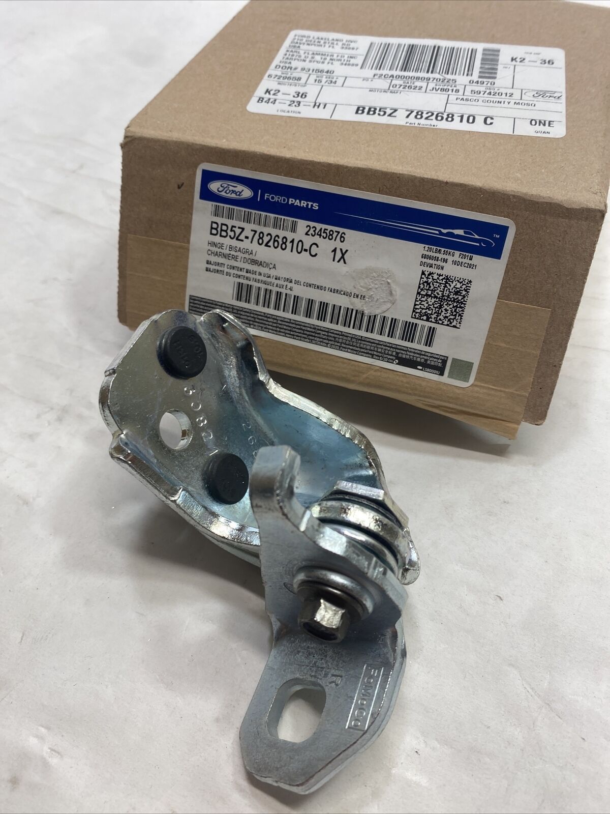 New OEM Genuine Ford Explorer 2011-2023 Lower Door Hinge Assembly BB5Z7826810C