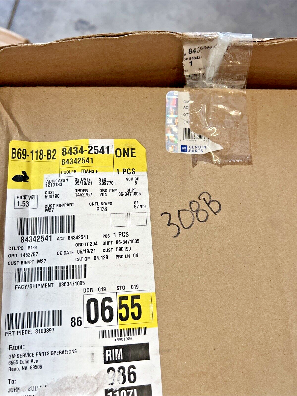 Genuine OEM GM Chevrolet Cadillac Transmission Fluid Auxiliary Cooler 84342541