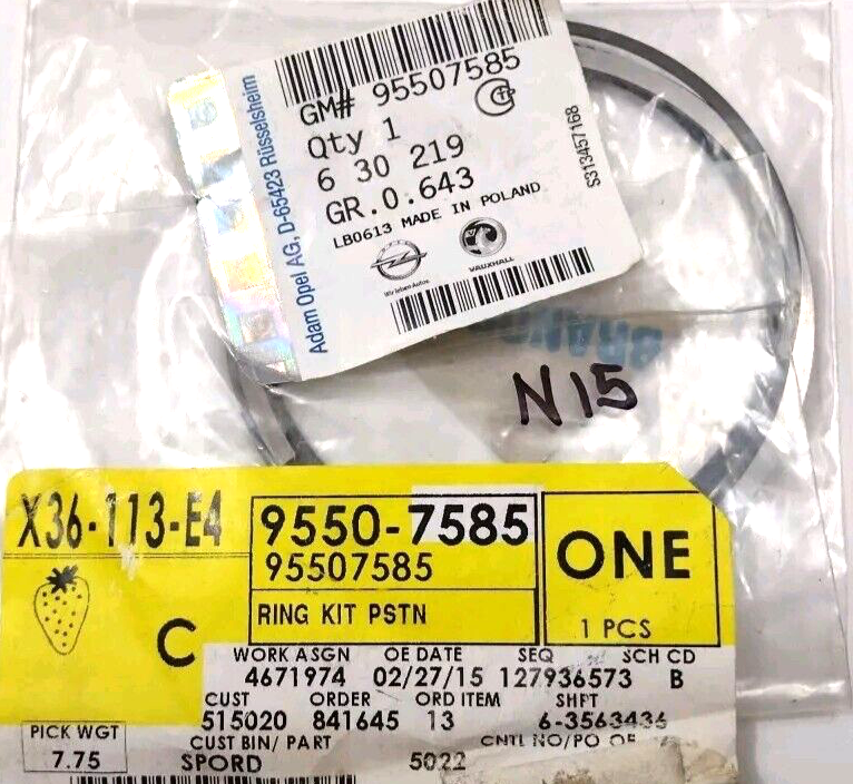 Genuine OEM GM Chevy Sonic Engine Piston Ring 2011-2018 95507585