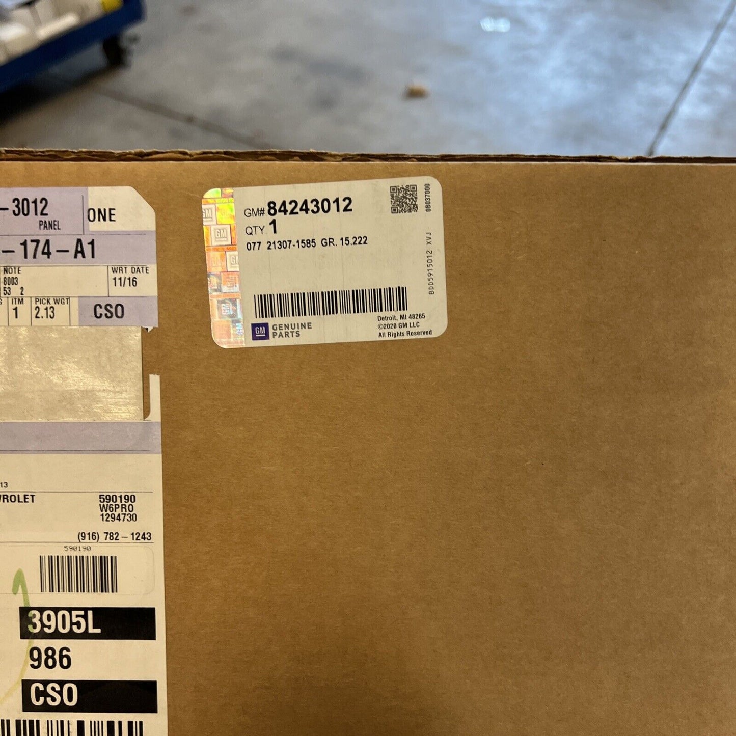 Genuine OEM GM Chevrolet Rear Trunk Lid Sill Scuff Trim Cover Panel 84243012