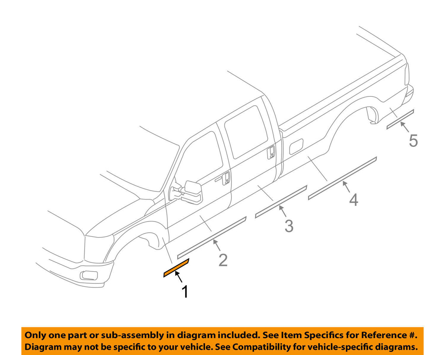 New OEM Ford F350 Super Duty Stripe Decal Kit Driver Side 11-14 BC3Z-6120001-BA
