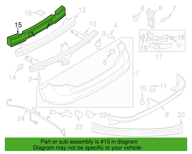 New OEM Genuine Ford Edge 2011-2014 Rear Bumper Impact Absorber BT4Z17E855A