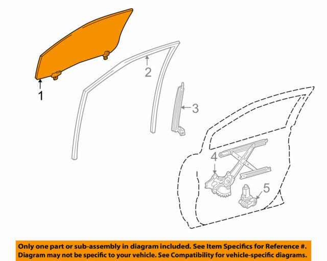 New OEM Toyota Prius Window Glass Passenger Side Front 2004-09 6810147051