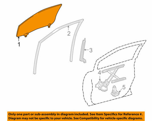 New OEM Toyota Prius Window Glass Passenger Side Front 2004-09 6810147051