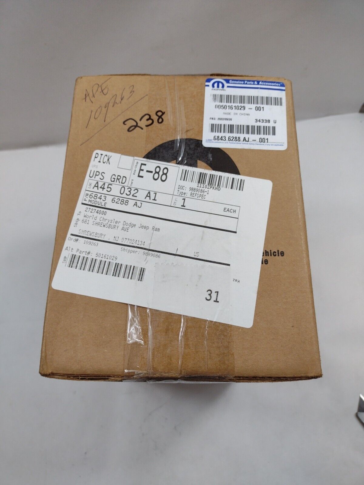 Genuine OEM Mopar Jeep Wagoneer Telematic Module 2021-2023 68436288AJ