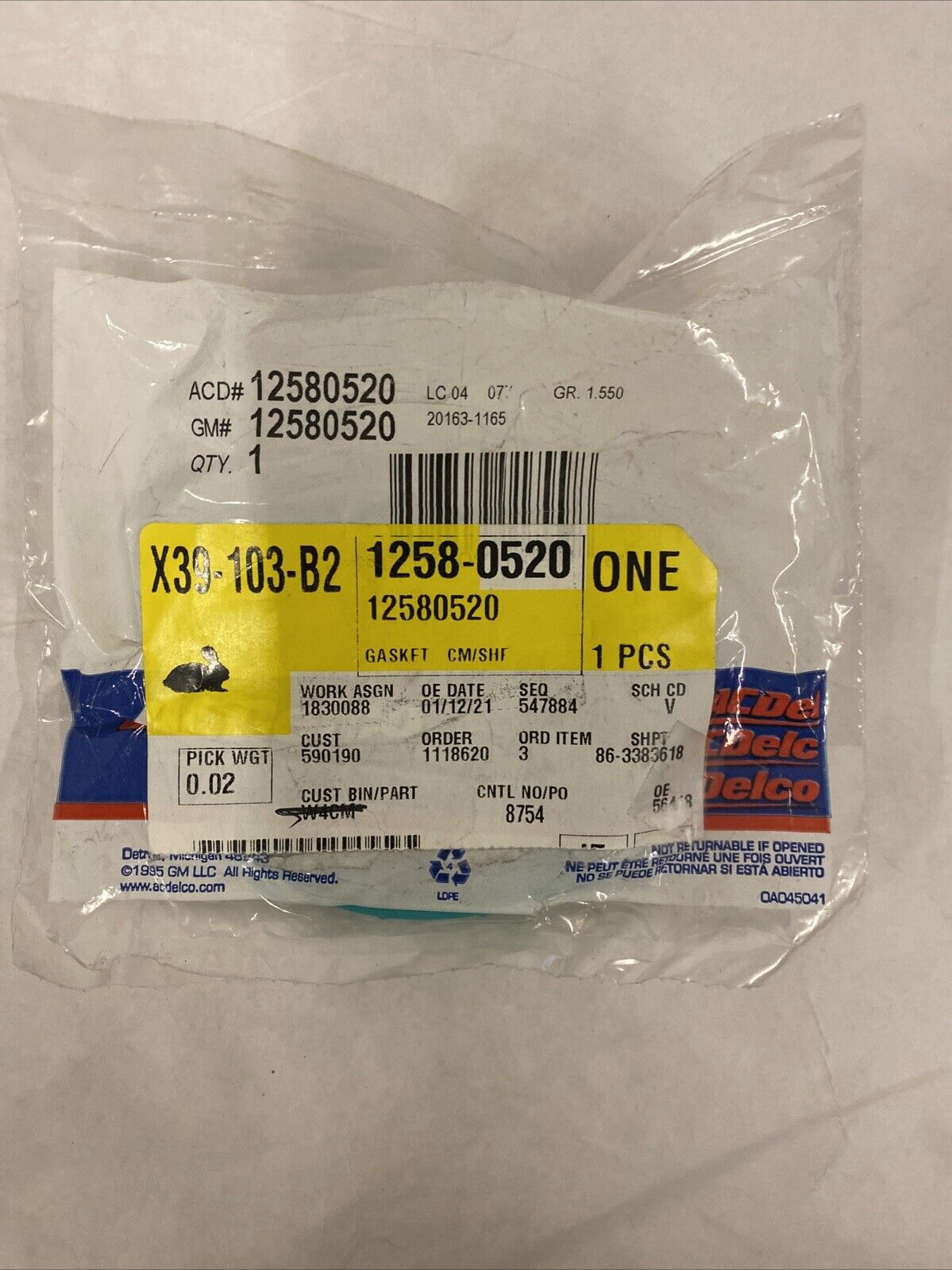 Genuine OEM GM ACDelco Camshaft Position Actuator Magnet Gasket 06-11 12580520