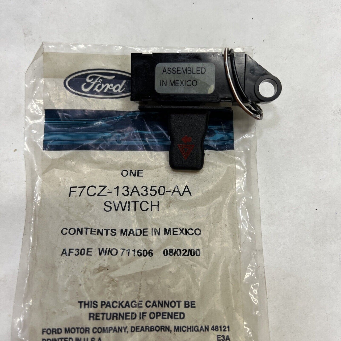 New OEM Ford Escort Hazard Switch 1997-2003 F7CZ-13A350-AA