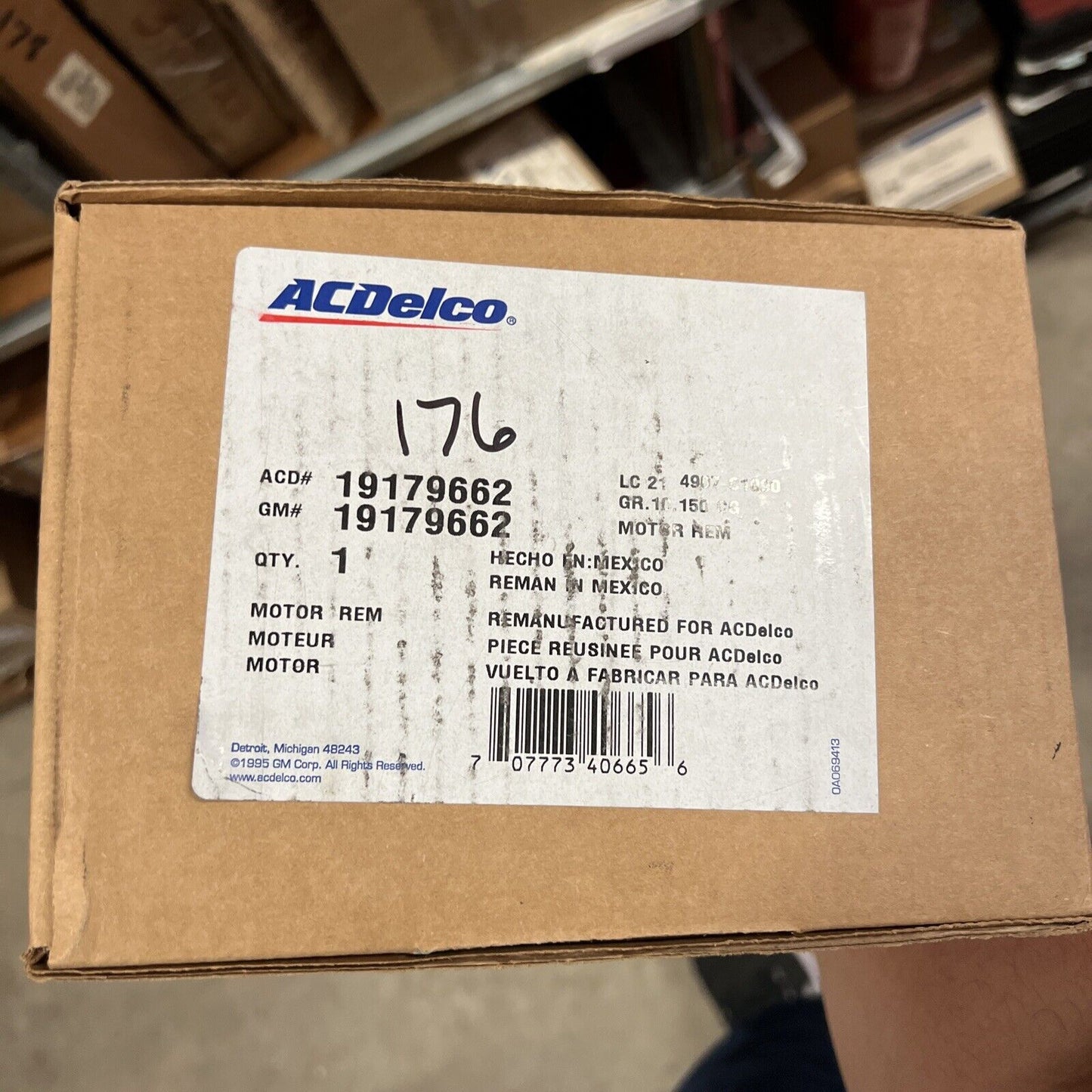 New OEM Acdelco GM 02-87 Windshield Wiper Motor  19179662