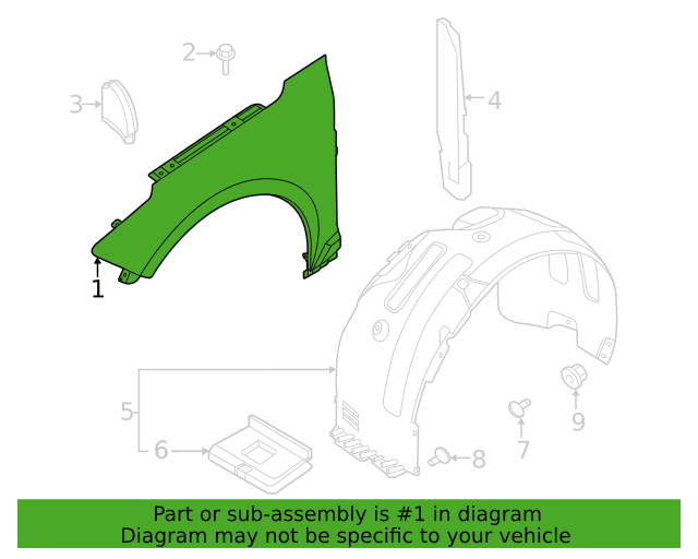 Genuine OEM Kia K5 Fender Panel Assembly 2021-2023 66310L2000