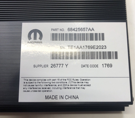 New OEM Genuine Mopar 276 Watt Audio Radio Amplifier Control Module 68549150AA