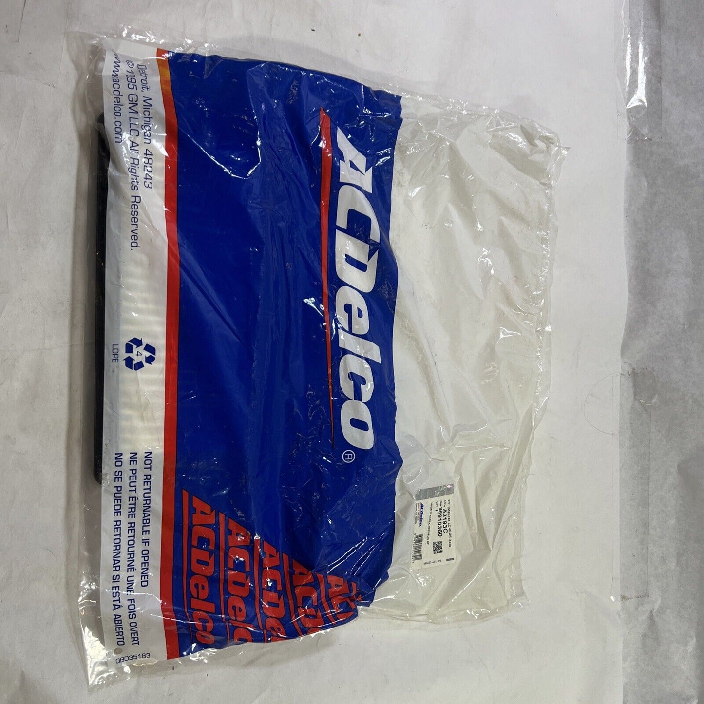 Genuine OEM GM ACDelco Spark Air Filter 2013-2015 A3193C