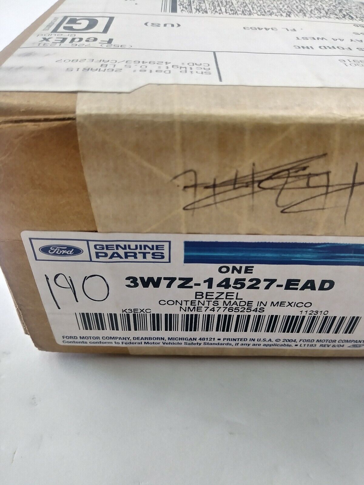 New OEM Crown Victoria Window Switch Housing Rear Passenger 2003-05 3W7Z14527EAD