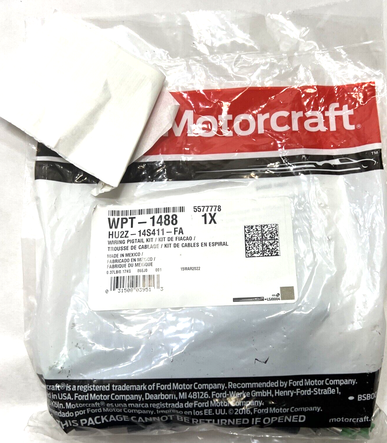 New OEM Genuine Ford Wire Assembly Motorcraft WPT1488