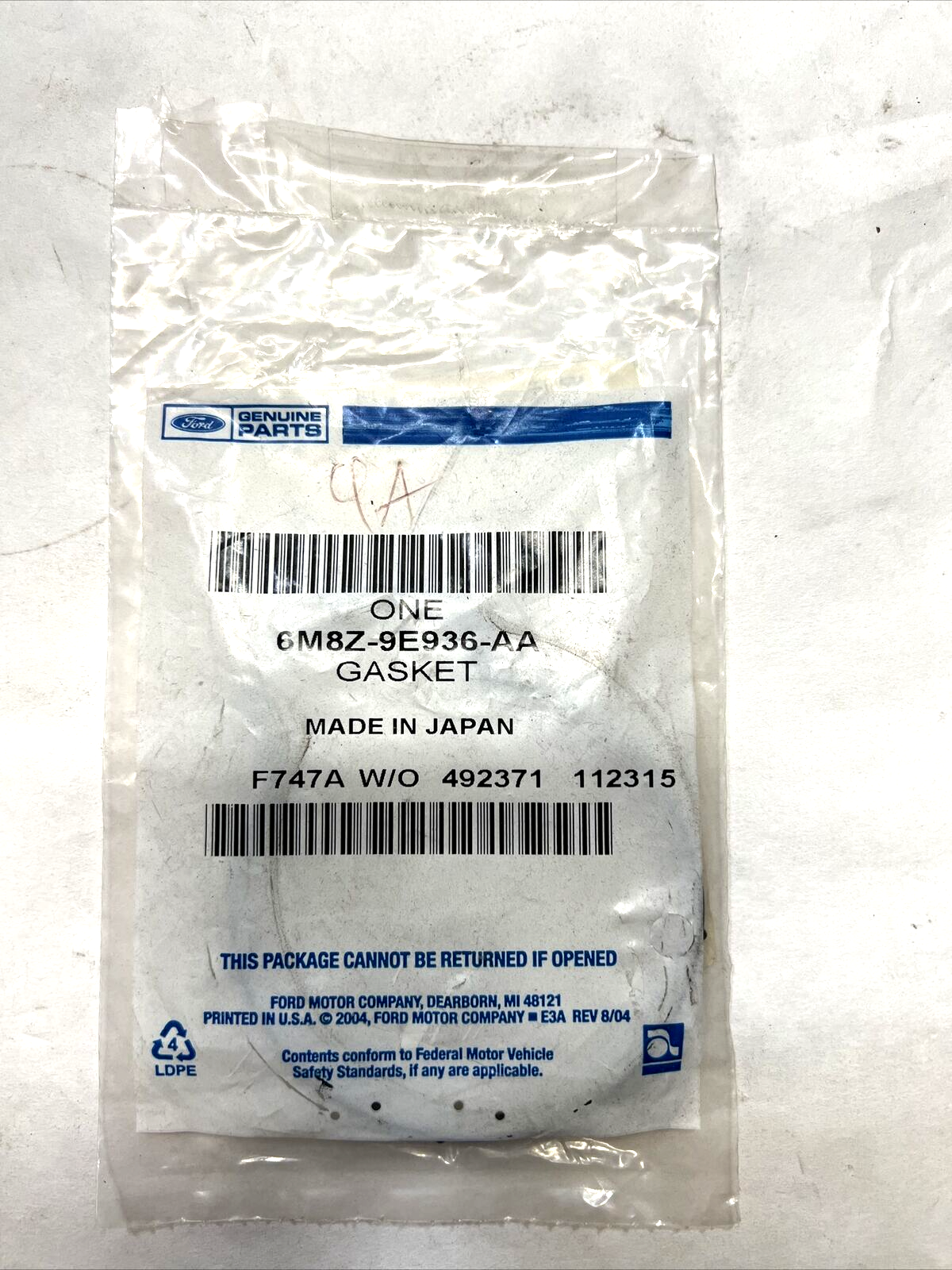 New OEM Genuine Ford Mercury 2006-2009 Body Housing Gasket 6M8Z-9E936-AA