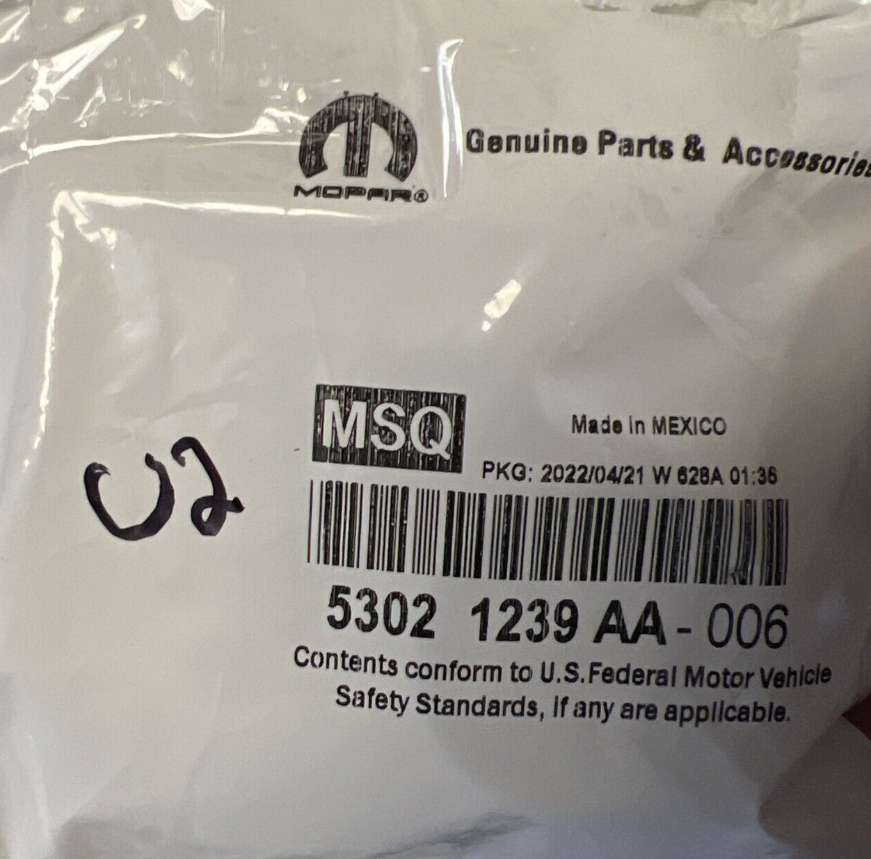 New OEM Genuine Mopar 2002-2012 Engine Timing Cover Gasket O-Ring 53021239AA