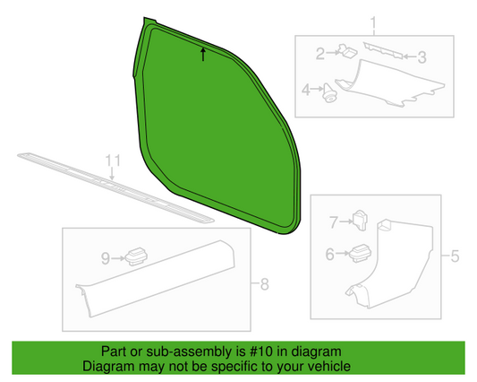Genuine OEM GM Passenger Door Body Weatherstrip Camaro Coupe 10-15 22950428