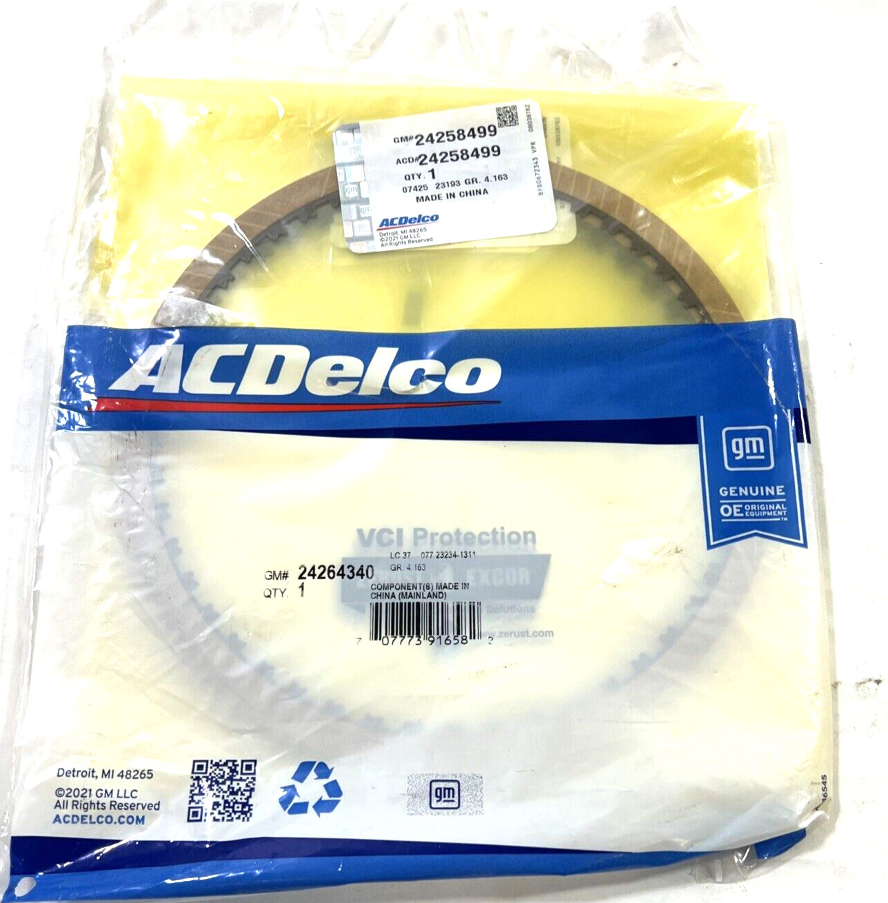 Genuine OEM GM XTS Auto Trans Low And Reverse Fiber Clutch Plate 13-19 24264340