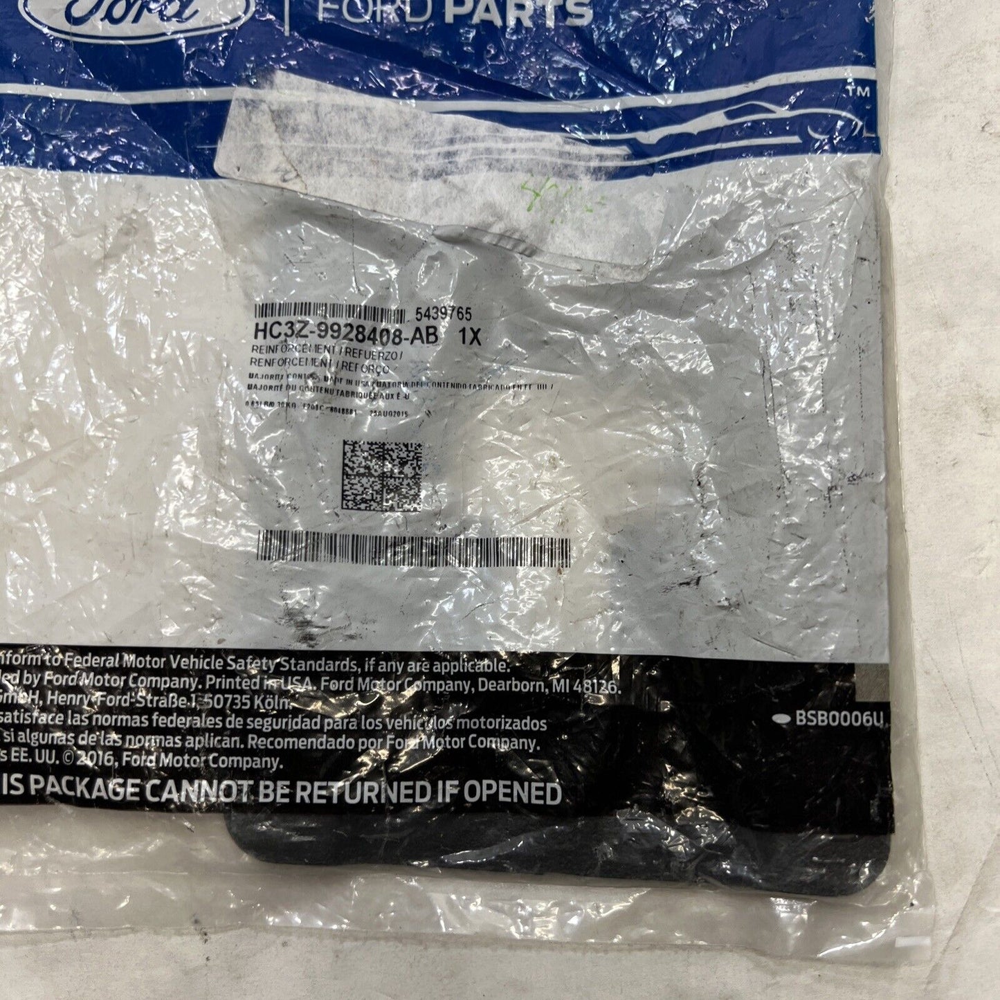 New OEM Genuine Ford F-250 Super Duty 2017-2022 Reinforced Plate HC3Z9928408AB