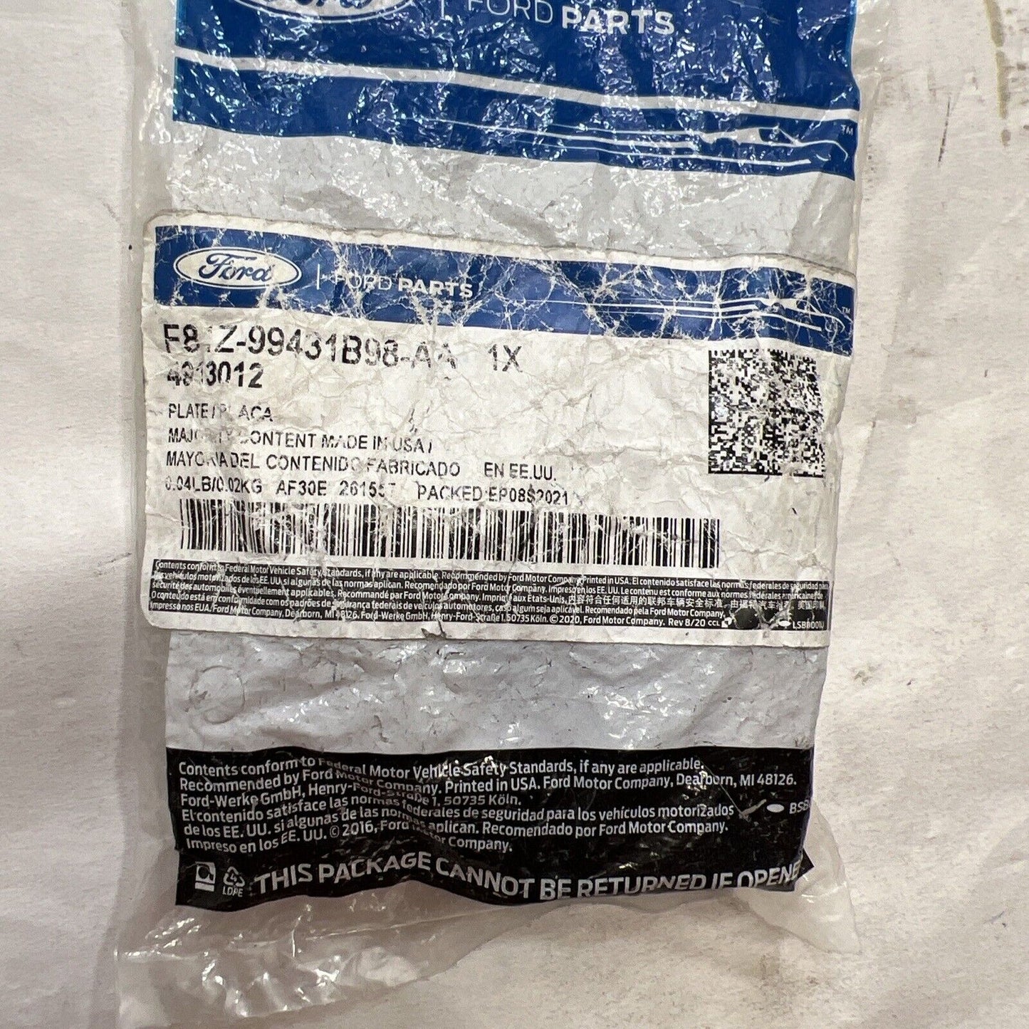 New OEM Genuine Ford F-250 Super Duty 99-16 Anchor Plate Assembly F81Z99431B98AA