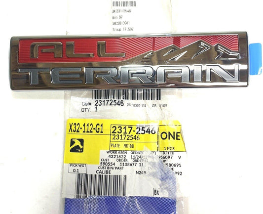 New OEM Genuine GMC "All Terrain" Badge Emblem Nameplate 2014-2020 23172546
