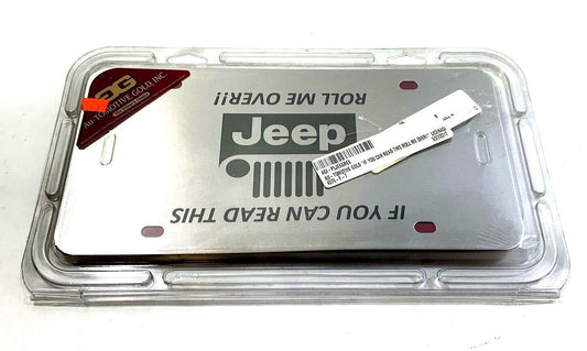 New Chrome License Plate Laser Etched Jeep Grill Roll Logo Autogold PL.JEEGR.ES